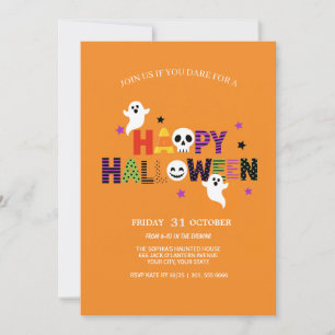 Colourful Lettering Spooky Halloween Invite