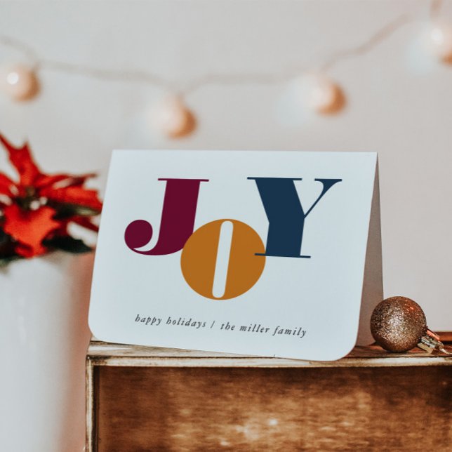 Colourful Letters Joy Holiday Folded Greeting Card (Creator Uploaded)