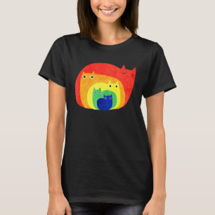 Colourful LGBT Cat Gay Pride Rainbow Flag Kitten Q T-Shirt