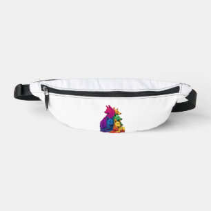Colourful LGBT Pride German Shepherd Dog Pile Bum Bags