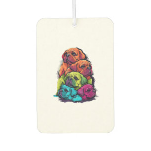 Colourful LGBT Pride Puggle Dog Pile Car Air Freshener