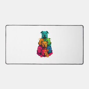 Colourful LGBT Pride Staffordshire Bull Terrier Do Desk Mat