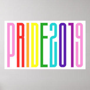 Colourful LGBT Rainbow Flag Colours Gay Pride 2019 Poster