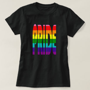 Colourful LGBT Rainbow Text LGBTQ Gay Pride Suppor T-Shirt