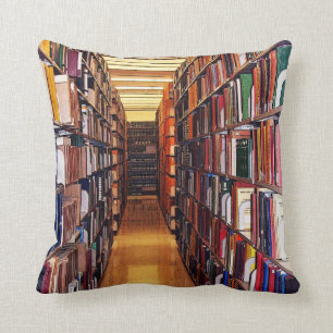 Colourful Library Books Throw Pillow