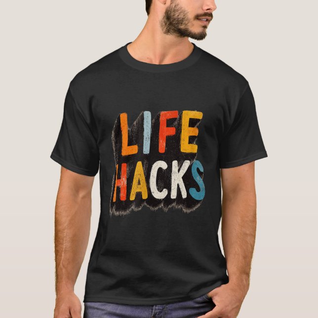 Colourful Life Hacks Emblem  T-Shirt (Front)
