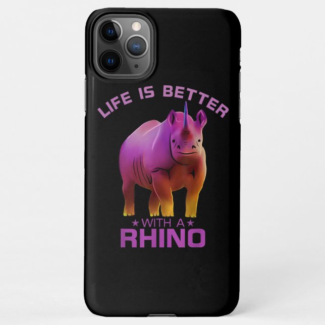 Colourful Life Is Better With A Rhino Cute Wild iPhone Case (Back)