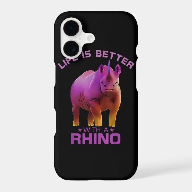 Colourful Life Is Better With A Rhino Cute Wild iPhone Case (Back)