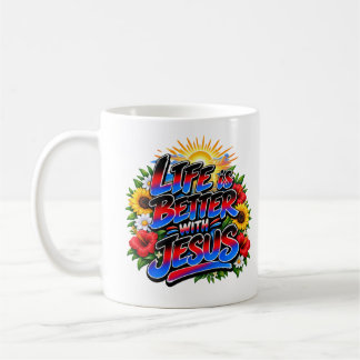 Colourful Life Is Better With Jesus Sun Floral Coffee Mug