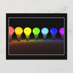 Colourful light bulbs - Postcard