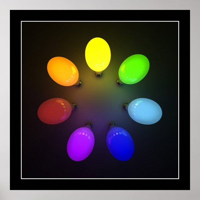 Colourful light bulbs - Poster (Front)
