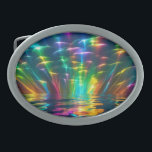 Colourful Light Bursts Over Water Belt Buckle<br><div class="desc">Prismatic coloured bursts of light flaring over water.</div>