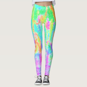 Colourful Light Colours Green Turquoise Pink Leggings