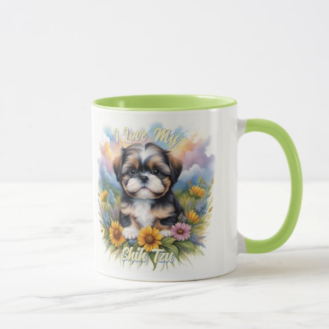 Colourful light Shih Tzu Puppy Mug for Dog Lovers (Right)