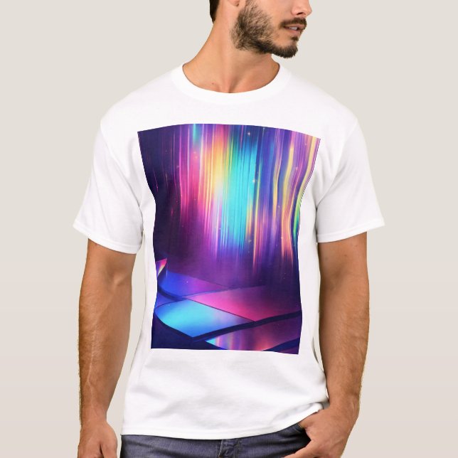 "Colourful Light Spectrum Reflections" T-Shirt (Front)