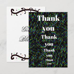 Colourful Light Streak Thank You Card with God Ble