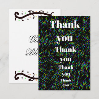 Colourful Light Streak Thank You Card with God Ble