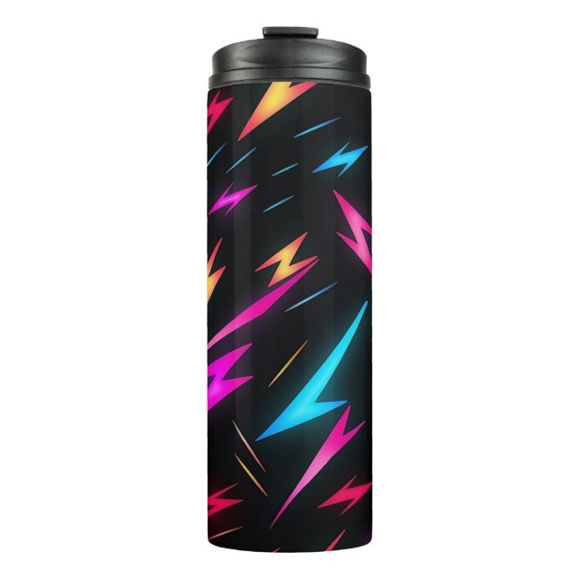 Colourful Lightning Bolt Pattern  Thermal Tumbler (Front)