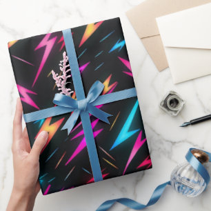Colourful Lightning Bolt Pattern  Wrapping Paper