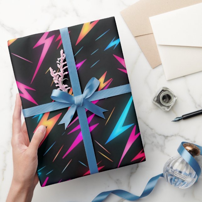 Colourful Lightning Bolt Pattern  Wrapping Paper (Gifting)