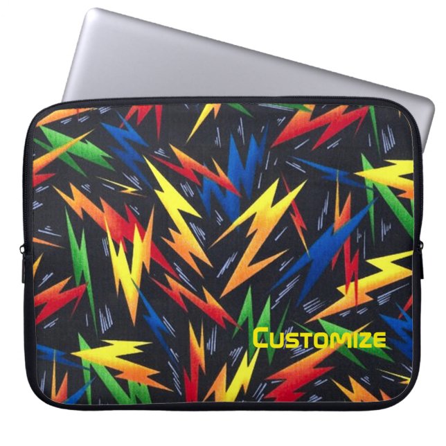 Colourful Lightning Bolts Pattern Laptop Sleeve (Front)
