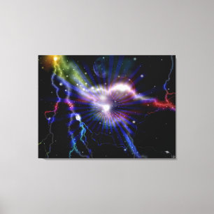 Colourful Lightning Galaxy Art Design Abstract 2 Canvas Print