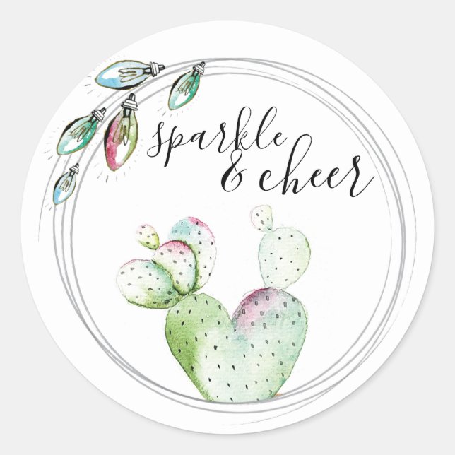 Colourful Lights and Cactus Envelope Seal (Front)