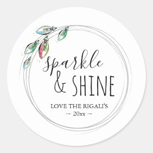 Colourful Lights Favour Classic Round Sticker