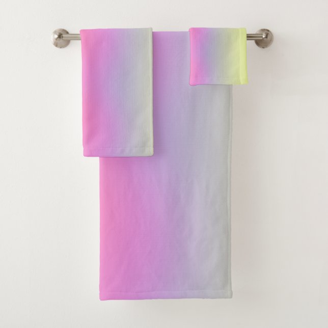 Colourful Lights Gradient Aura Bath Towel Set (Insitu)