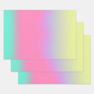 Colourful Lights Gradient Aura Wrapping Paper Sheet