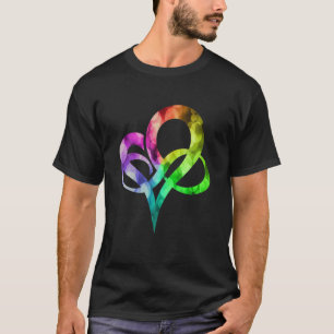 Colourful Lights Infinity Heart Poly Pride Polyamo T-Shirt