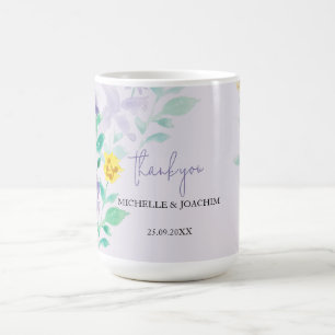 Colourful Lilac Boho Floral Watercolor Coffee Mug