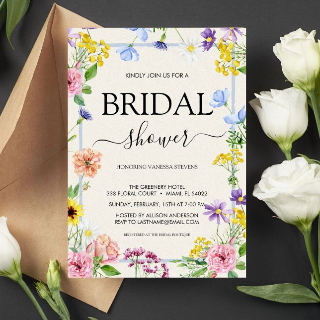 Colourful Lilac Pink Watercolor  Bridal Shower  Invitation (Creator Uploaded)