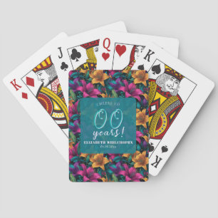 Colourful Lilies Floral Summer Party Playing Cards
