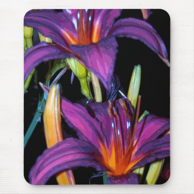 Colourful Lillies Mouse Mat (Front)