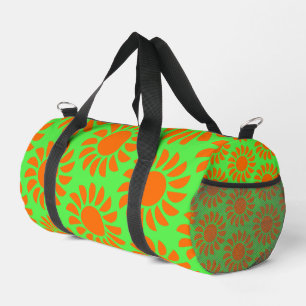 Colourful Lime Green & Orange Slices Pattern Duffle Bag