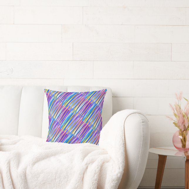Colourful Line Abstract Art Decor Cushion (Couch)