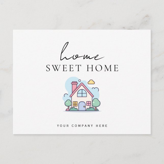 Colourful Line Home Sweet Home New Homeowner Postcard (Front)