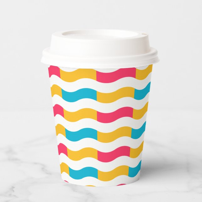 Colourful Lines Paper Cups (Front)