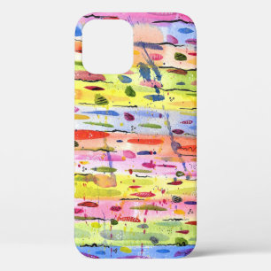 Colourful Lines Watercolor Abstract iPhone 12 Case