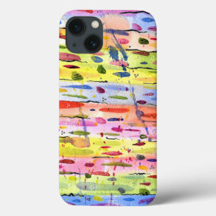 Colourful Lines Watercolor Abstract iPhone 13 Case