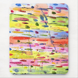 Colourful Lines Watercolor Abstract Mouse Mat