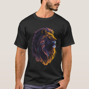 Colourful Lion Head Face T-Shirt