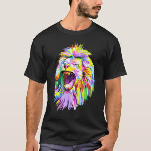 Colourful Lion Head Pop Art For Lions T-Shirt