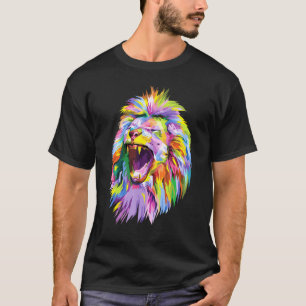 Colourful Lion Head Pop Art For Lions T-Shirt