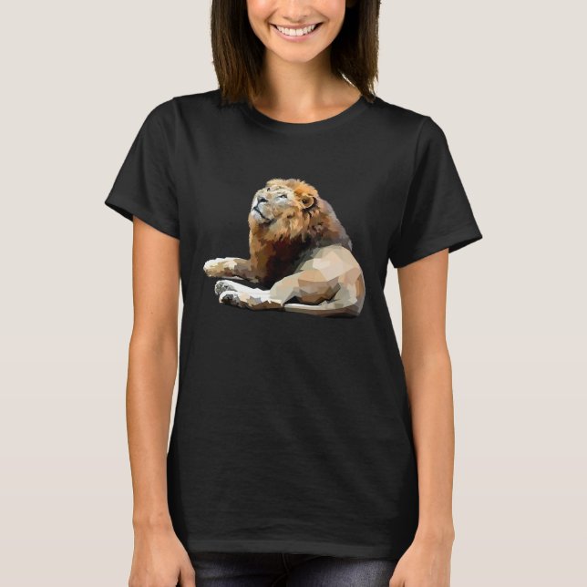 Colourful Lion Lying Down Graphic T-Shirt (Front)