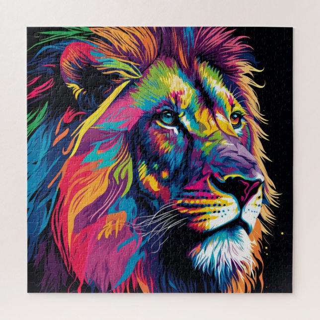 Colourful lion Poster Jigsaw Puzzle (Vertical)