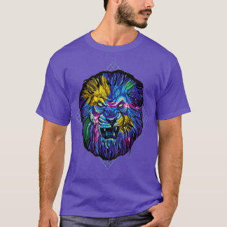 Colourful Lion Shirt Colourful Lion Head Angry Vap