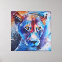 Colourful Lioness Art - Wildlife Home Decor