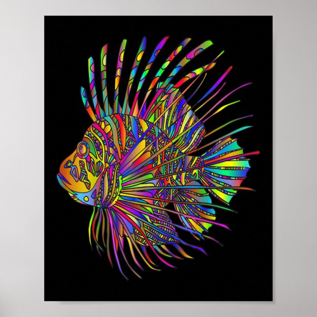 Colourful Lionfish Lion Fish  Poster (Front)